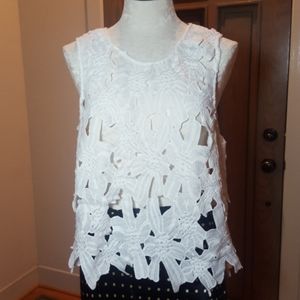 White summer flower blouse L